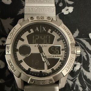 Armani Exchange Silver and Black Smartwatch